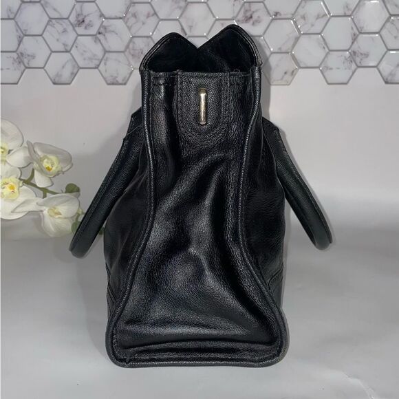 Elegant Cole Haan Valise Kendra Black Leather Satchel Handbag - Picture 4 of 13